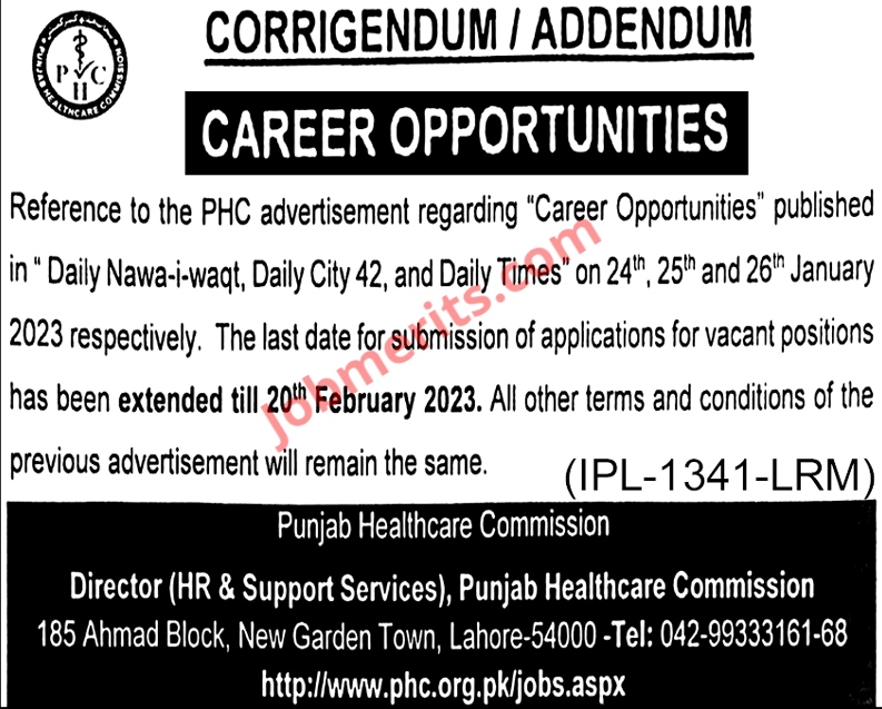 Punjab Healthcare Commission PHC Jobs 2023 1