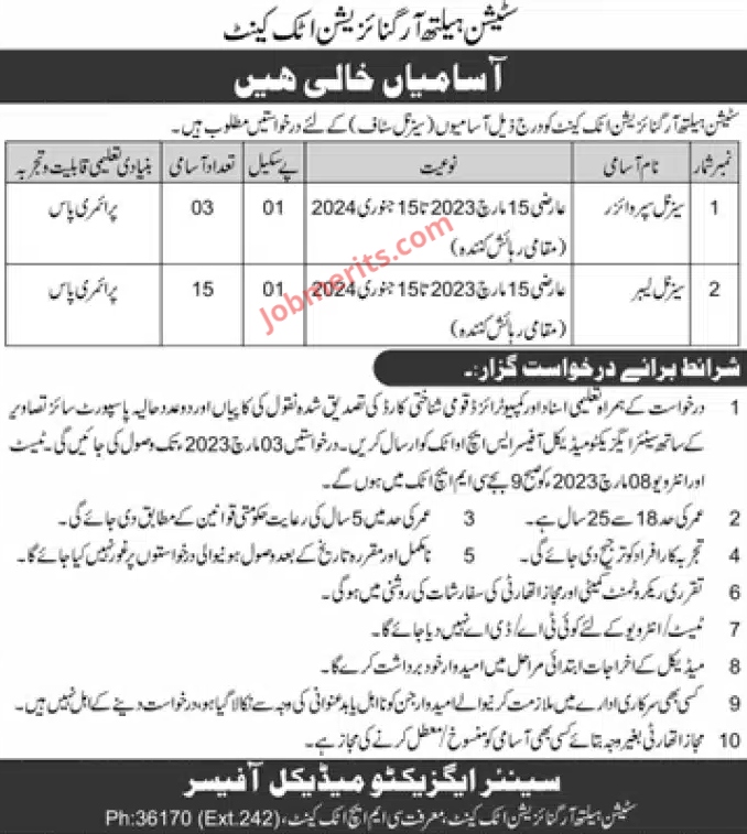 Station Health Organization Latest Jobs 2023